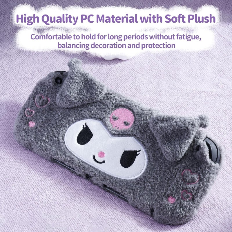 Kuitmor Cute Plush Protective Case Compatible with Switch 2 (2025), Anti-Scratch and Shock-Absorption Hard PC Shell Cover for Switch 2 Game Console and Joystick Controller - KLM - Image 5
